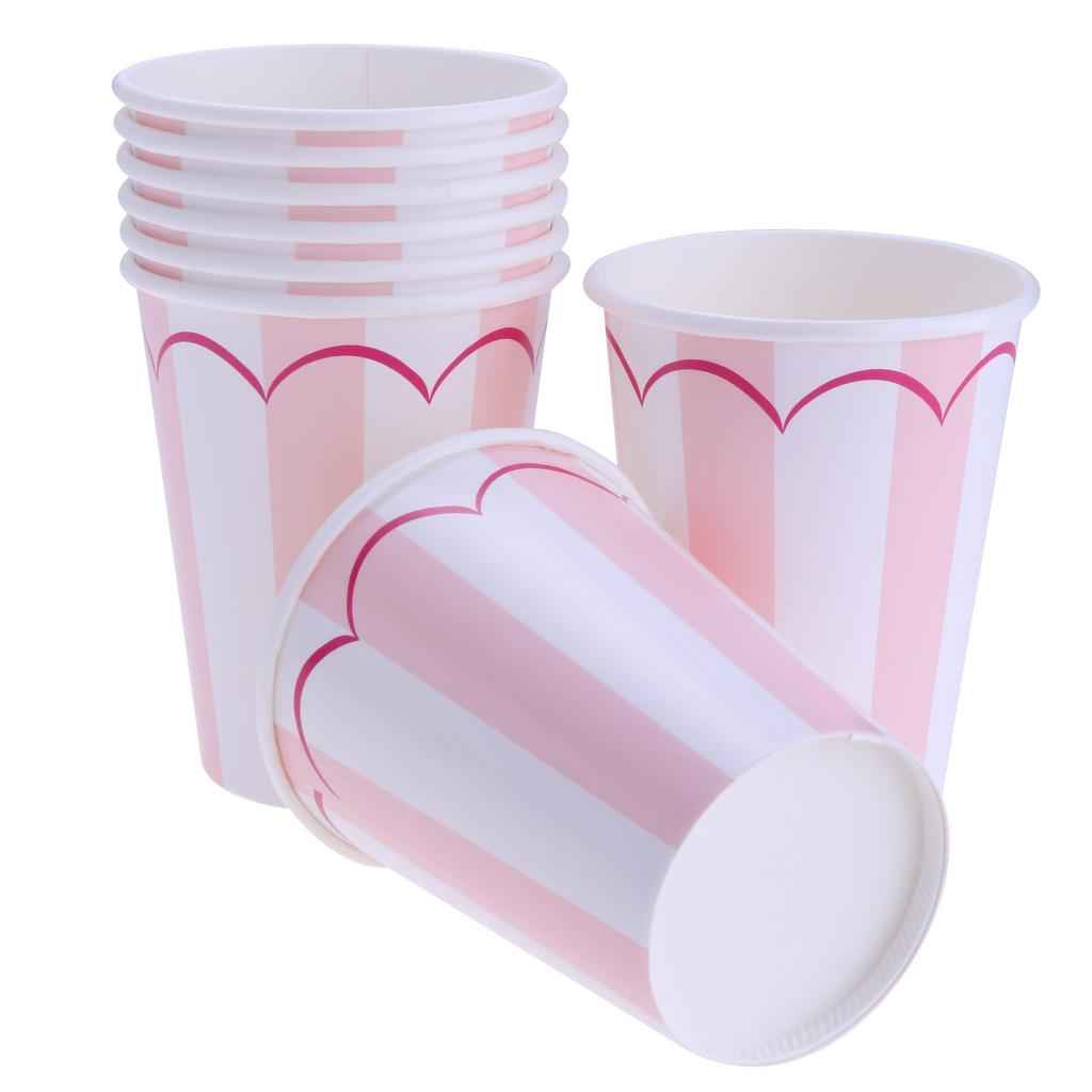 8Pcs Disposable Drinking Cups for Wedding Birthday Party Decoration Pink