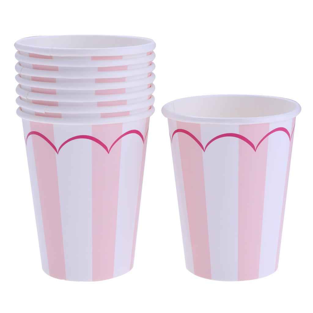 8Pcs Disposable Drinking Cups for Wedding Birthday Party Decoration Pink