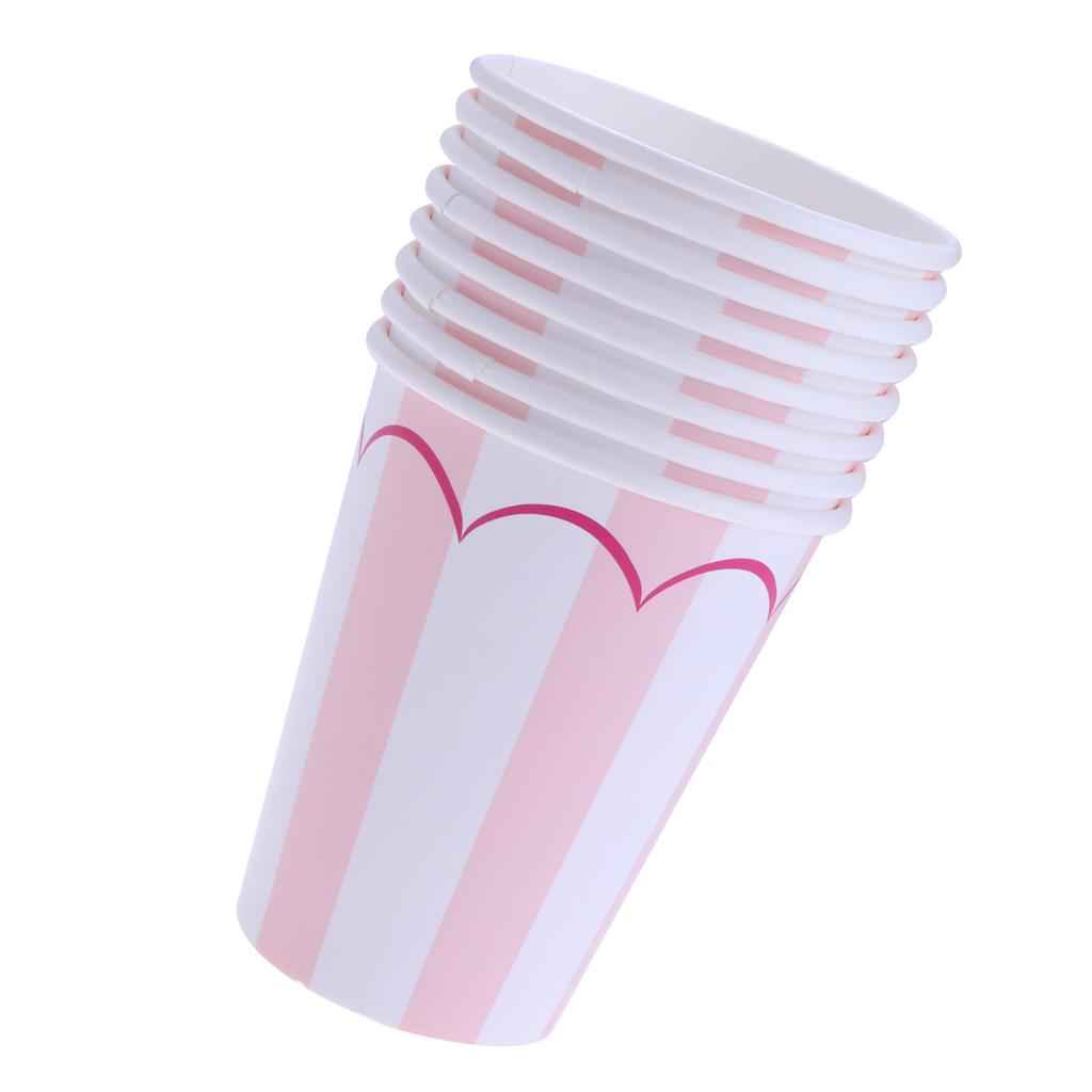 8Pcs Disposable Drinking Cups for Wedding Birthday Party Decoration Pink