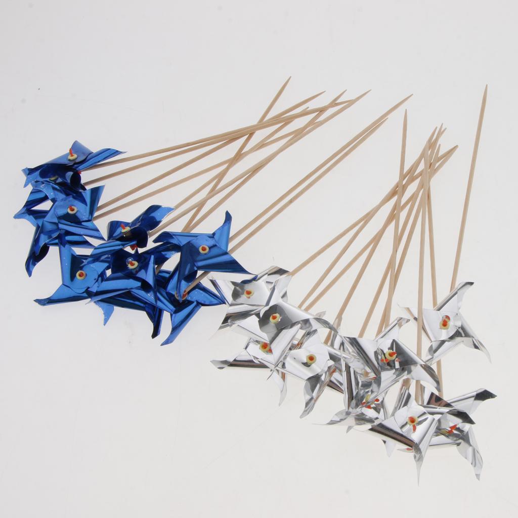 100pcs Mixed Foil Windmill Fruit Sticks Cocktail Picks Party Table Decor