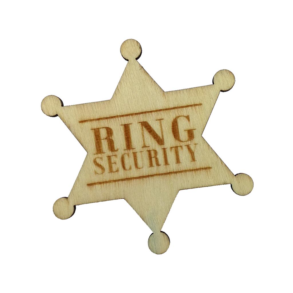 2pcs Ring Security Badge Pin Wooden Ring Bearer Page Boy Wedding Accessories