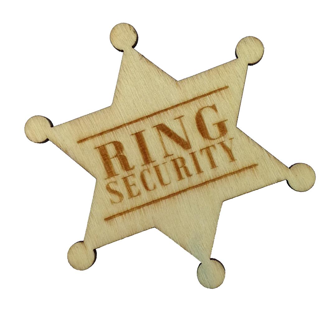 2pcs Ring Security Badge Pin Wooden Ring Bearer Page Boy Wedding Accessories
