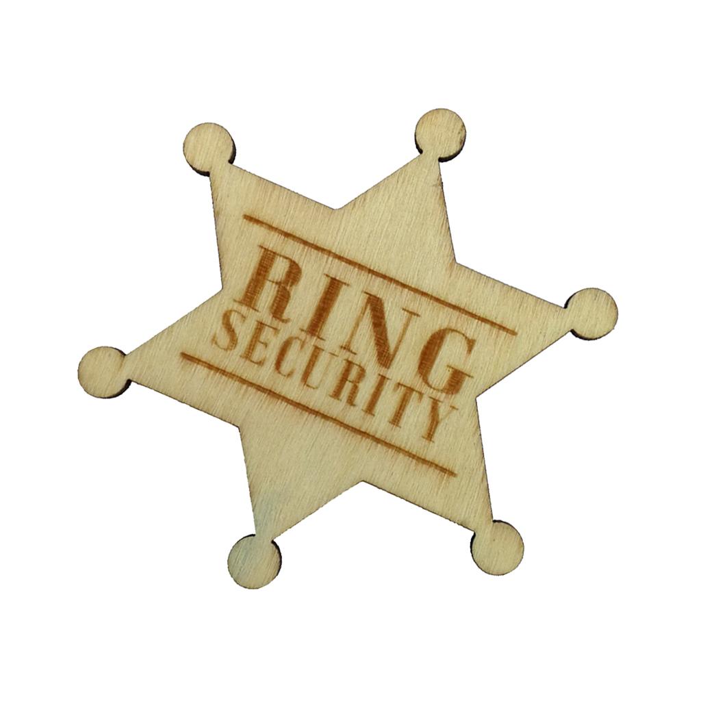 2pcs Ring Security Badge Pin Wooden Ring Bearer Page Boy Wedding Accessories