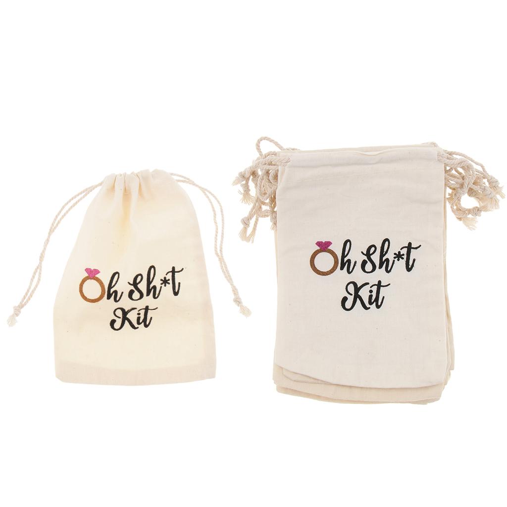 30pcs Oh Shit Kit Cotton Linen Jewelry Pouch Drawstring Bag Wedding Favor