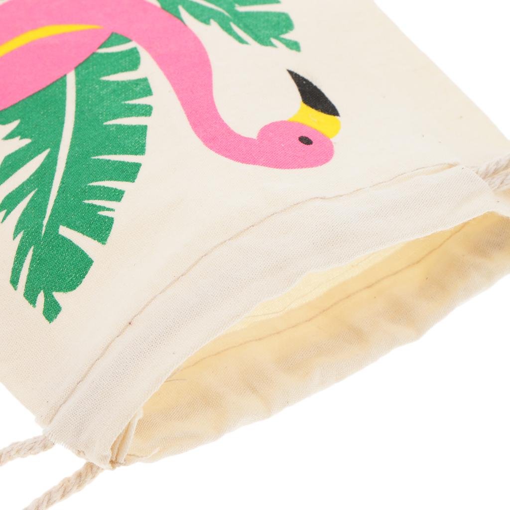 20pcs Flamingo Thank you Cotton Linen Jewelry Pouch Drawstring Bag Favor