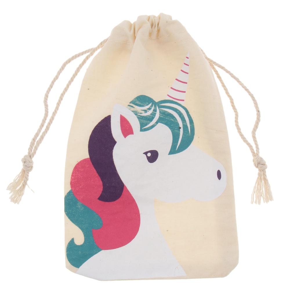 20pcs Unicorn Cotton Linen Sack Jewelry Pouch Drawstring Bag Wedding Favor