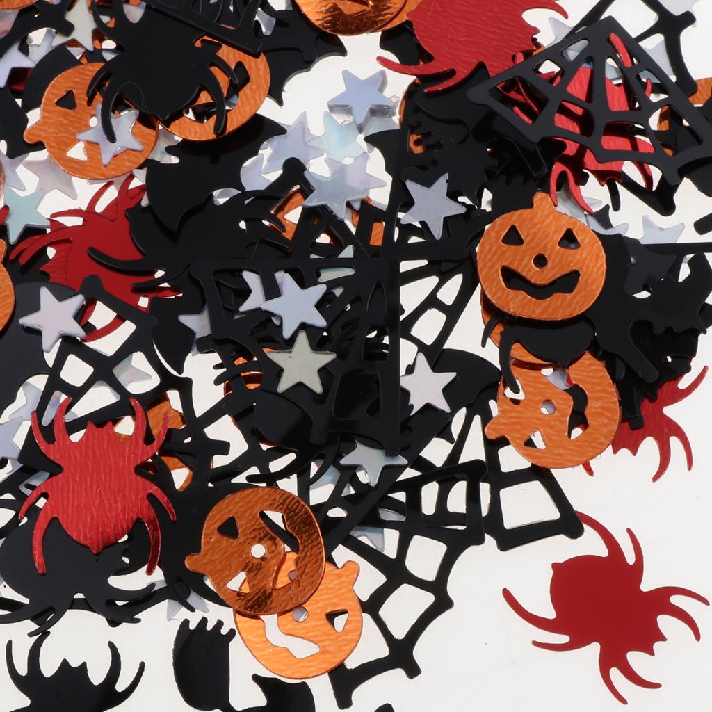 30g Assorted Halloween Pumpkin Spider Bat Confetti Party Decoration