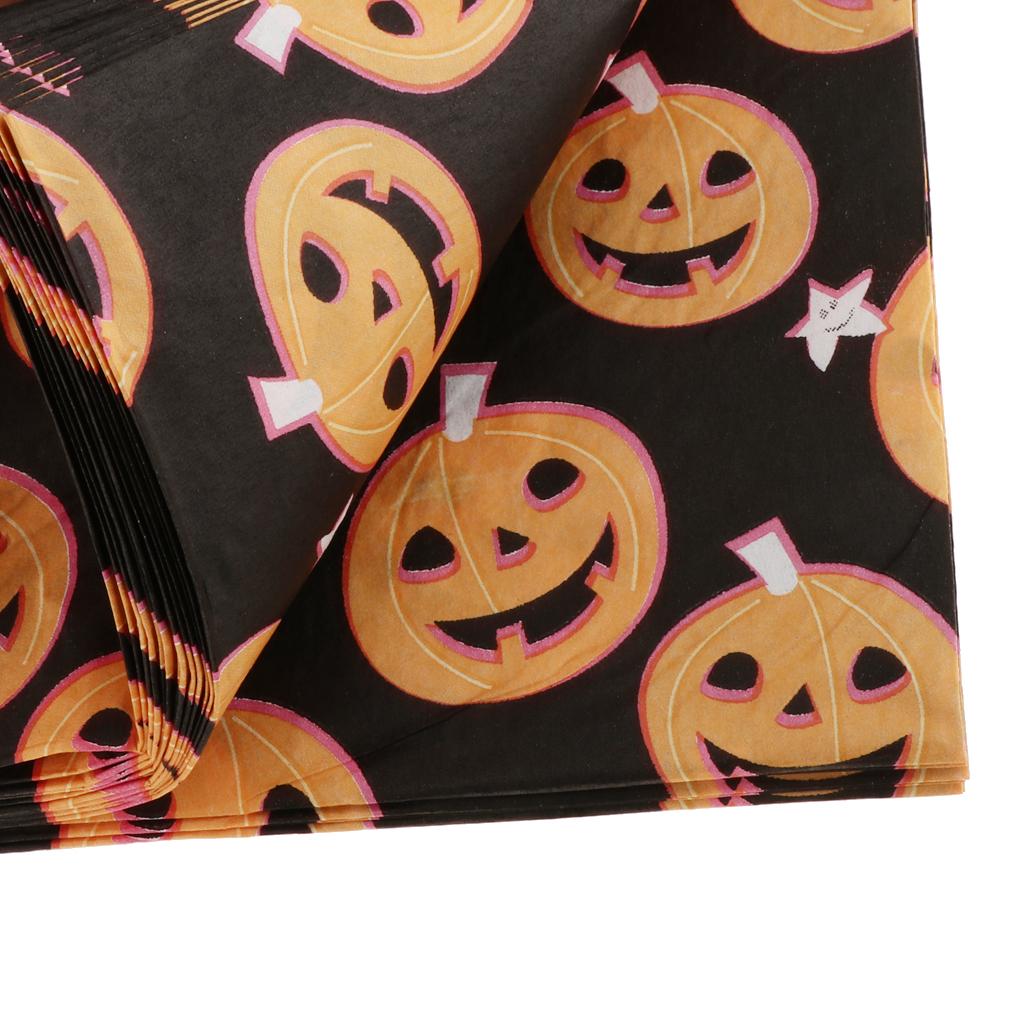 40pcs Happy Halloween Pumpkin Paper Napkin Disposable Napkin Tableware Decor