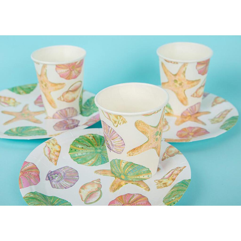 20pcs Starfish Sea Snail Disposable Cup Birthday Party Tableware Decoration