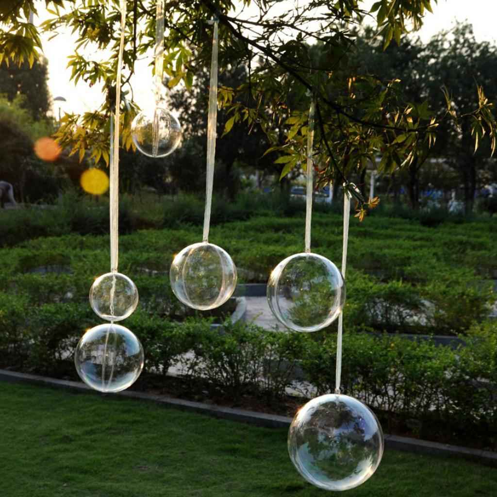 10pcs Clear Plastic Fillable Ball Ornaments Christmas Candy Box Crafts 5cm