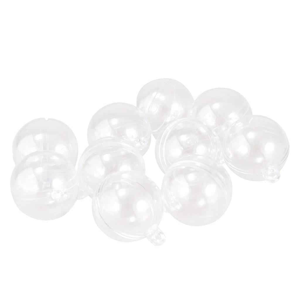 10pcs Clear Plastic Fillable Ball Ornaments Christmas Candy Box Crafts 3cm