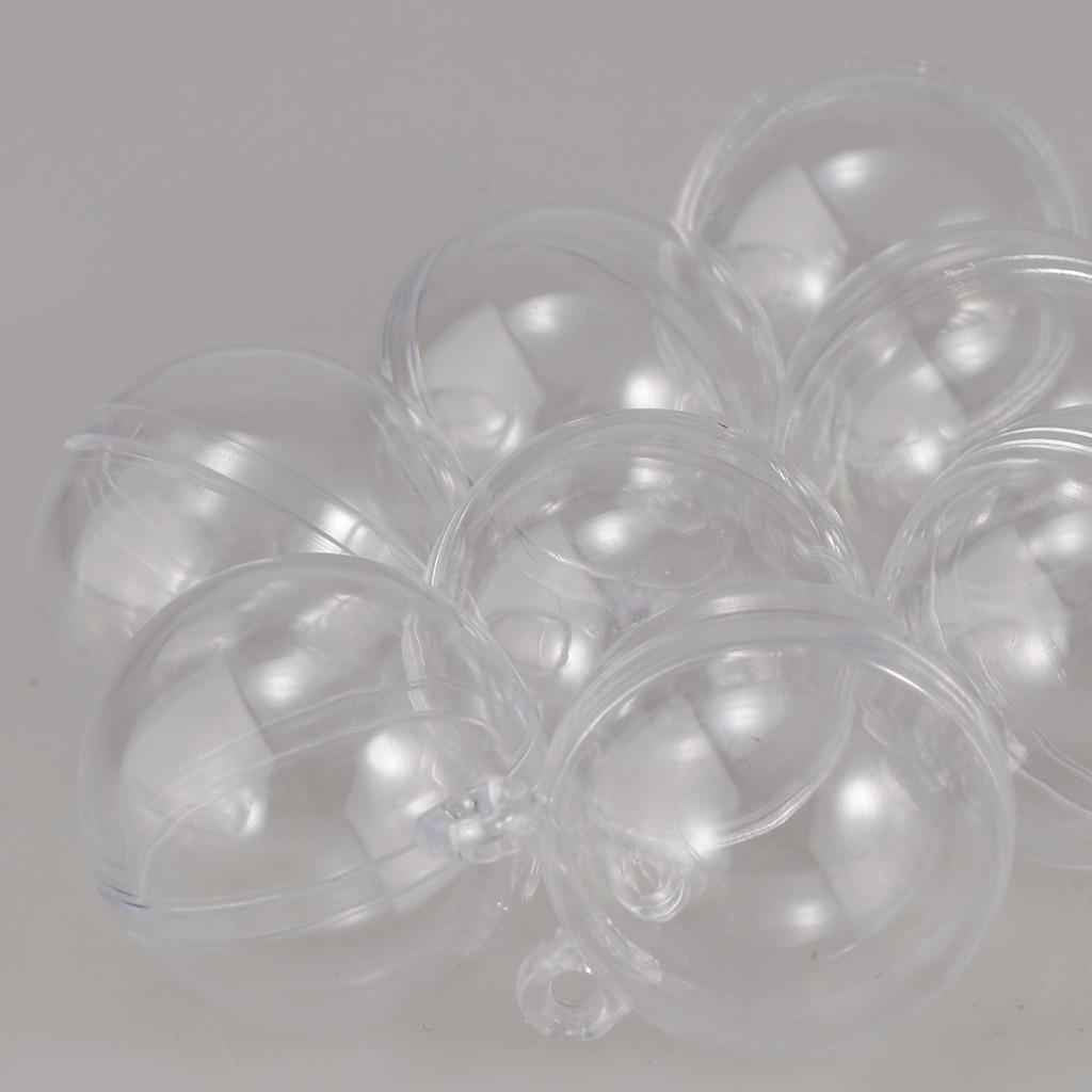 10pcs Clear Plastic Fillable Ball Ornaments Christmas Candy Box Crafts 3cm