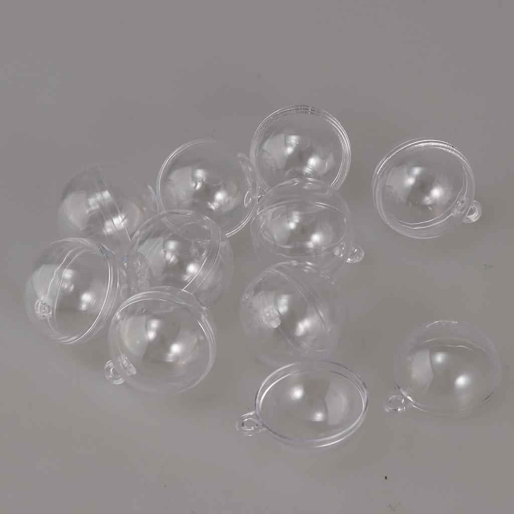 10pcs Clear Plastic Fillable Ball Ornaments Christmas Candy Box Crafts 3cm