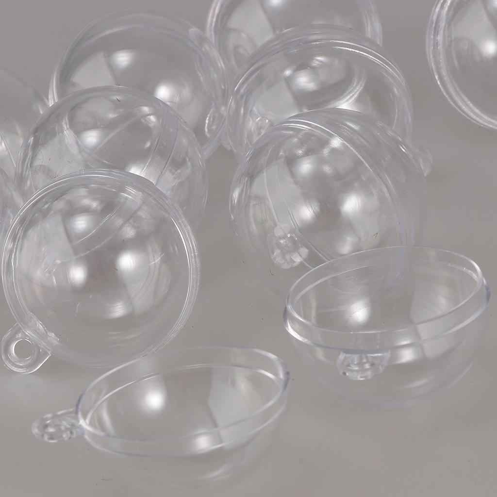 10pcs Clear Plastic Fillable Ball Ornaments Christmas Candy Box Crafts 3cm