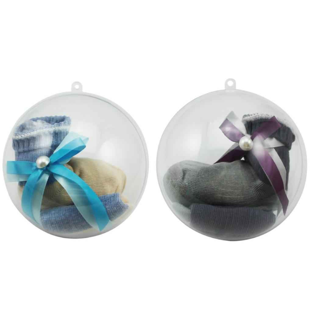 10pcs Clear Plastic Fillable Ball Ornaments Christmas Candy Box Crafts 3cm