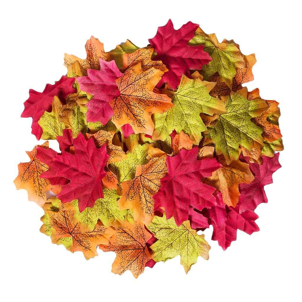 200pcs Artificial Maple Leaves Autumn Fall Leaf Wedding Thanksgiving Decor