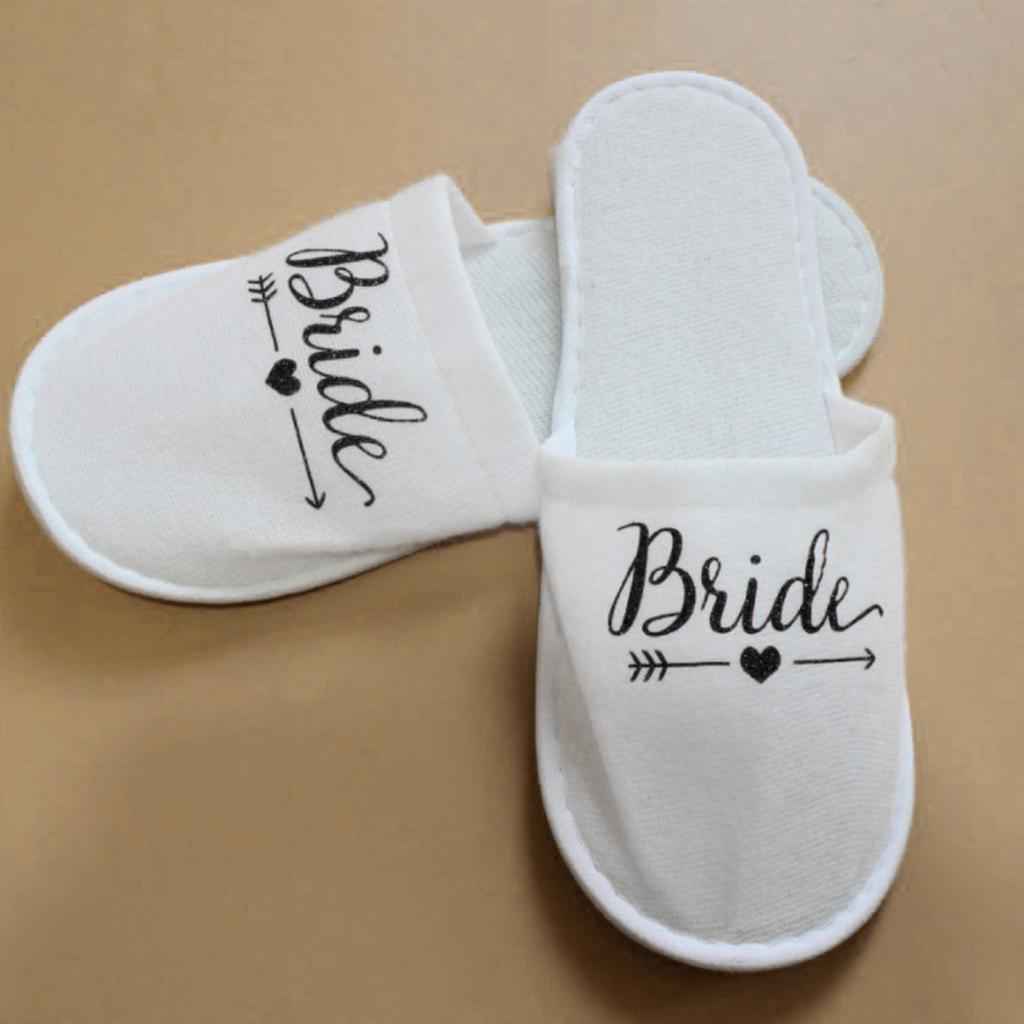 Disposable Wedding Bride Slippers Hotel Bachelorette Guest Supplies Black