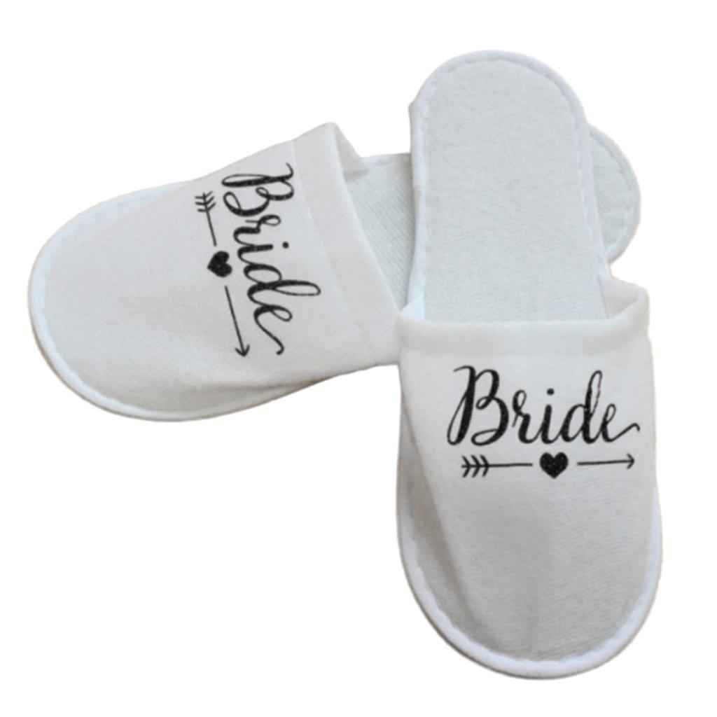Disposable Wedding Bride Slippers Hotel Bachelorette Guest Supplies Black