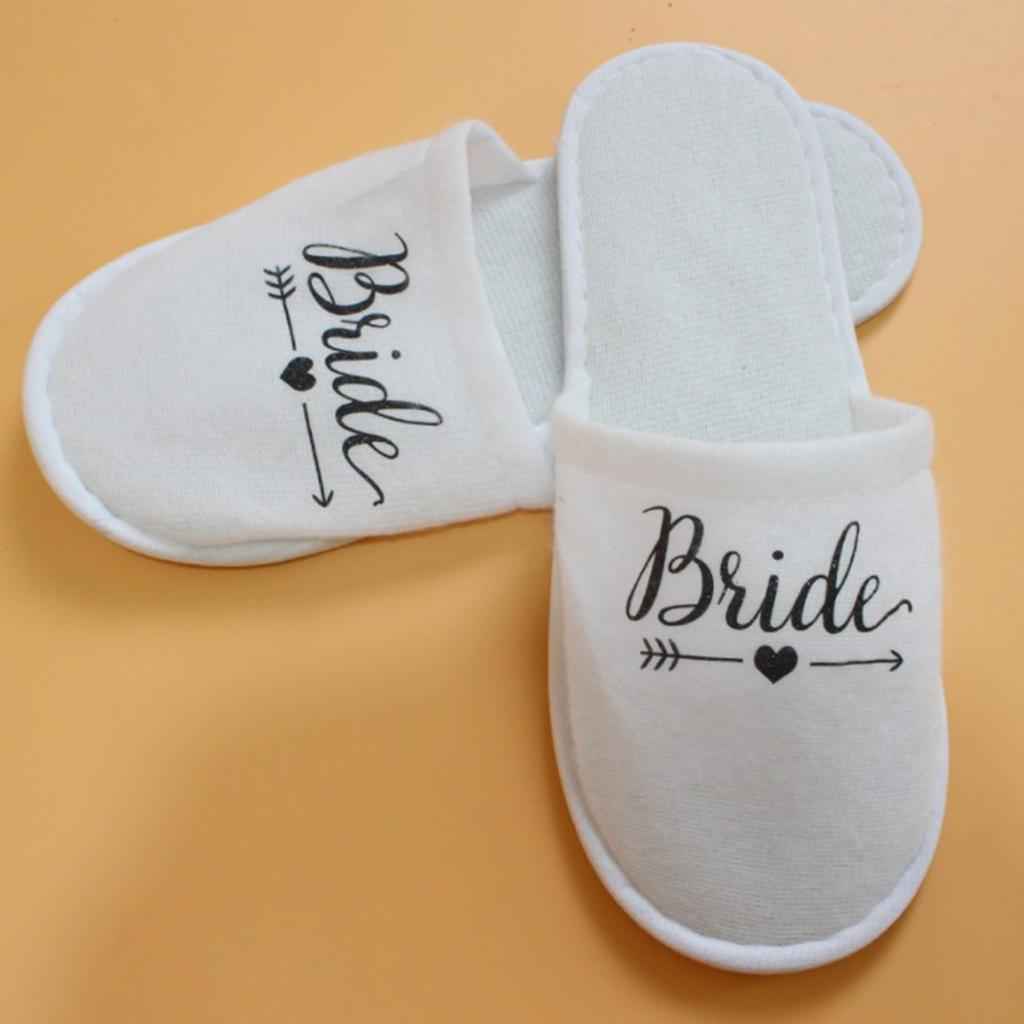 Disposable Wedding Bride Slippers Hotel Bachelorette Guest Supplies Black