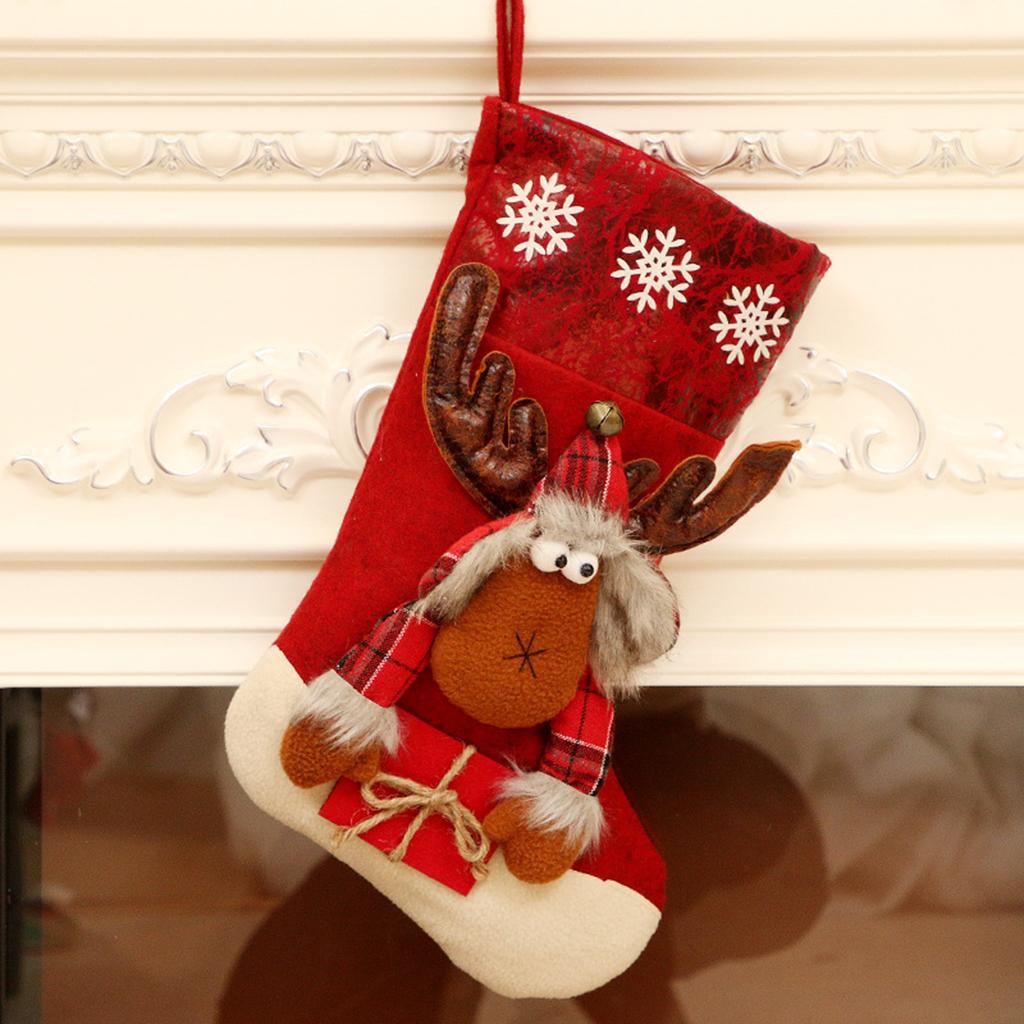 Chritsmas Stocking Socks Xmas Tree Decorations Holiday Present for Friends Elk