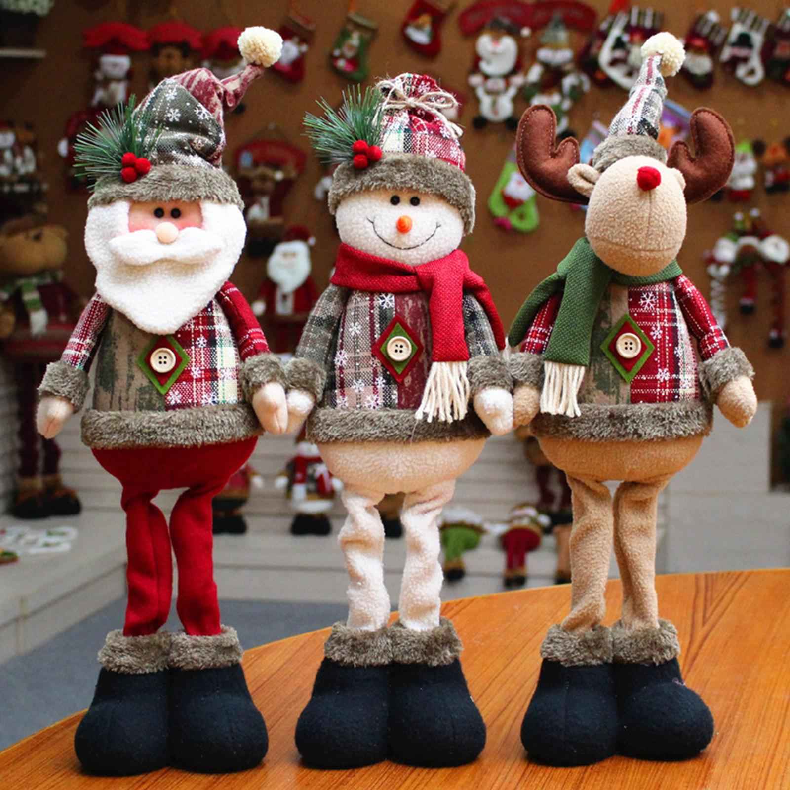Christmas Ornaments Standing Doll Figurine Indoor Table Decoration Kid Gift Santa Claus