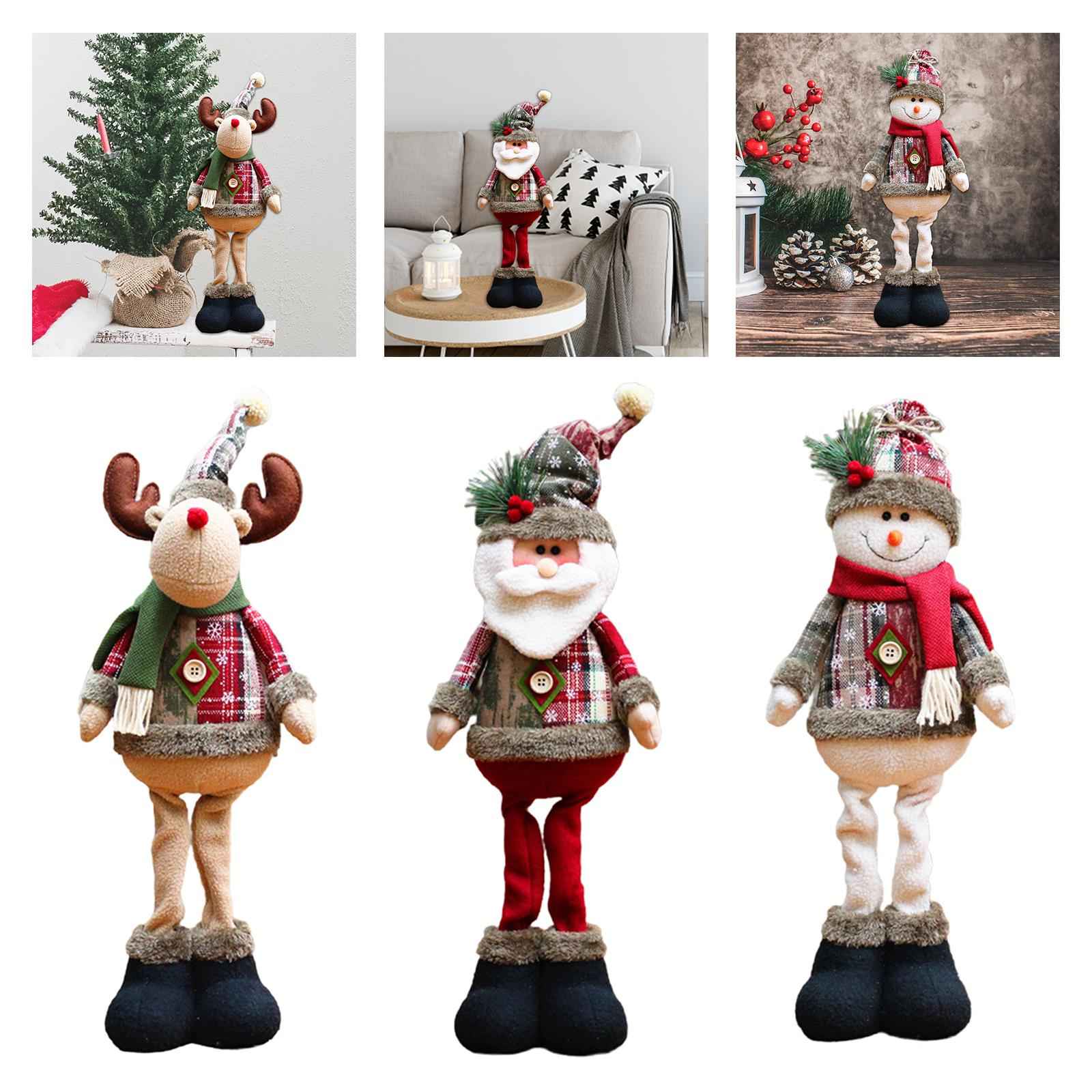 Christmas Ornaments Standing Doll Figurine Indoor Table Decoration Kid Gift Santa Claus