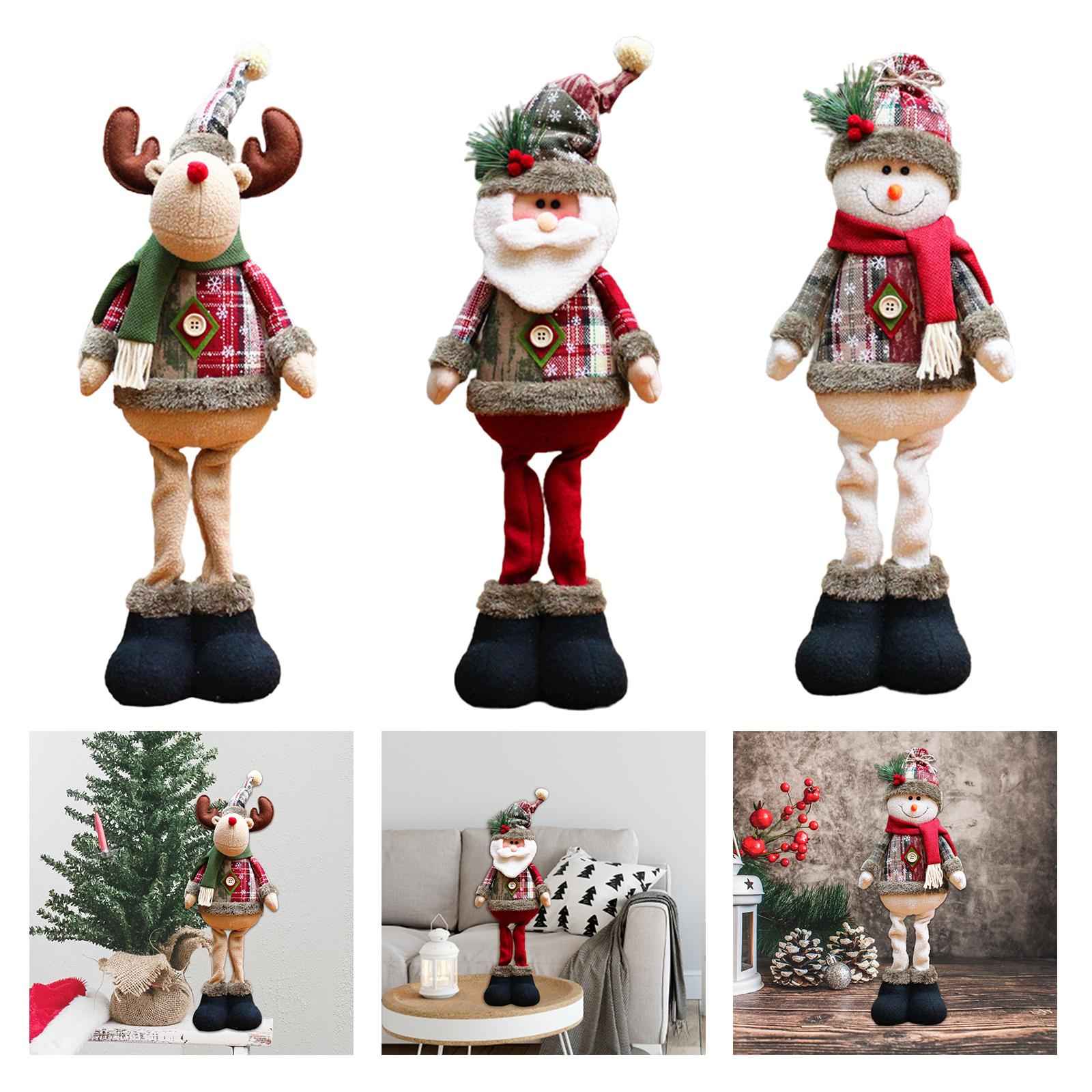 Christmas Ornaments Standing Doll Figurine Indoor Table Decoration Kid Gift Santa Claus