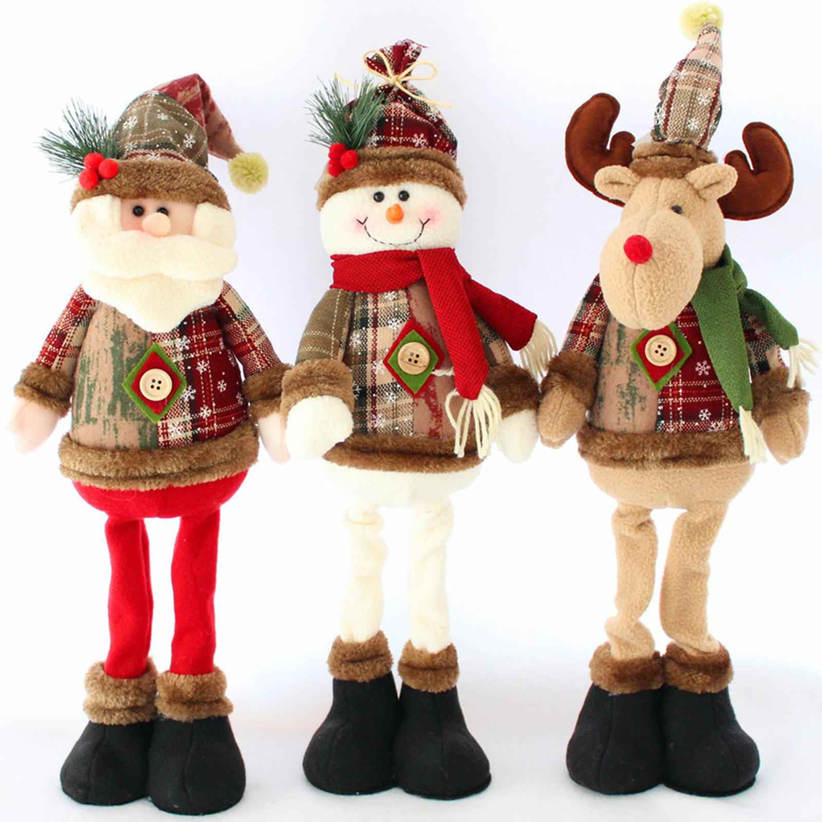 Christmas Ornaments Standing Doll Figurine Indoor Table Decoration Kid Gift Santa Claus