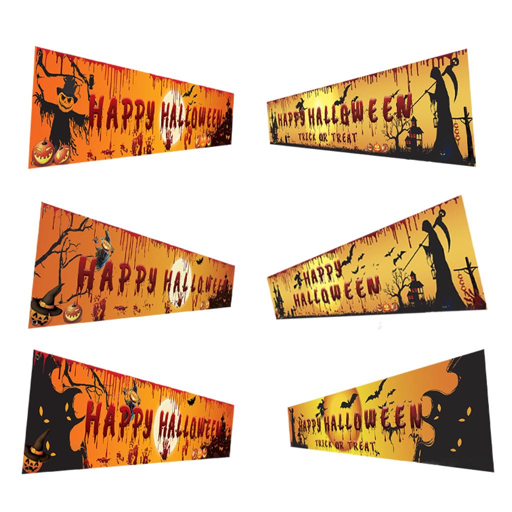 98''x18'' Happy Halloween Banner Events Graveyard Decor Hanging Flag Style A