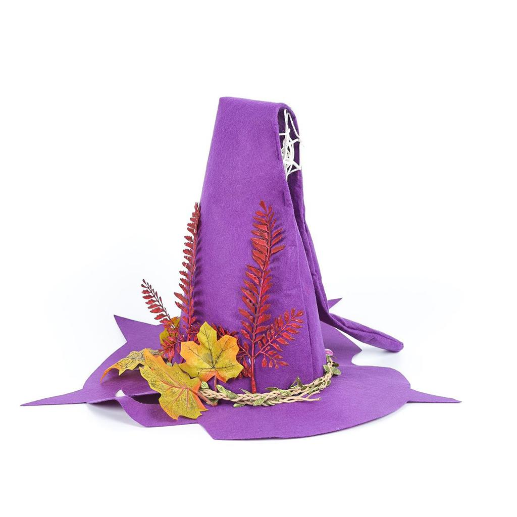 Child Witch Hat Halloween Classic Fun Tall Kid Witch Costume Party Hat Purple