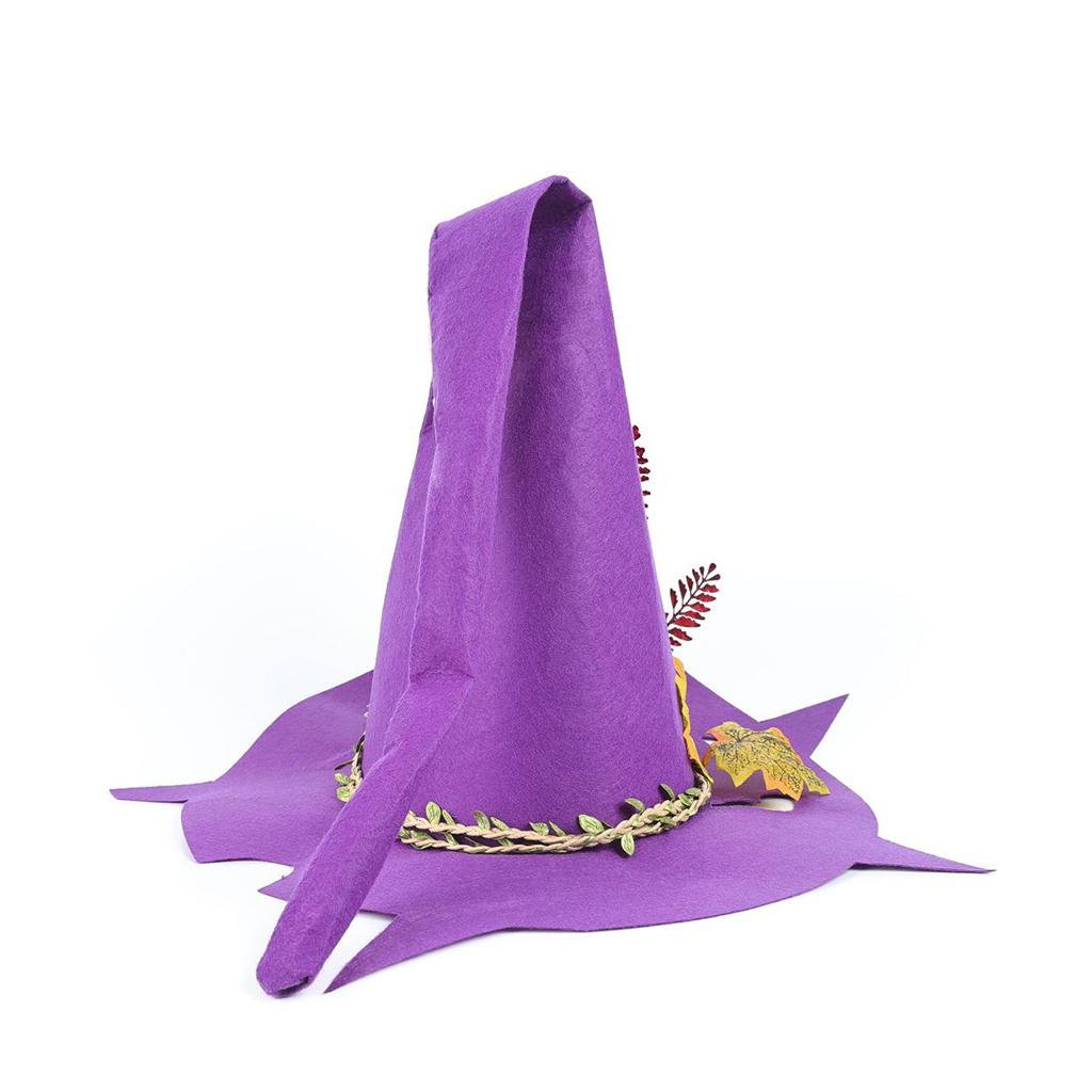 Child Witch Hat Halloween Classic Fun Tall Kid Witch Costume Party Hat Purple