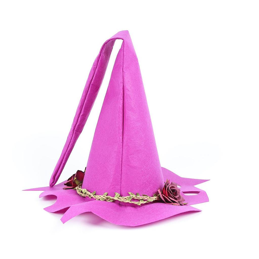 Child Witch Hat Halloween Classic Fun Tall Kid Witch Costume Party Hat Purple Red