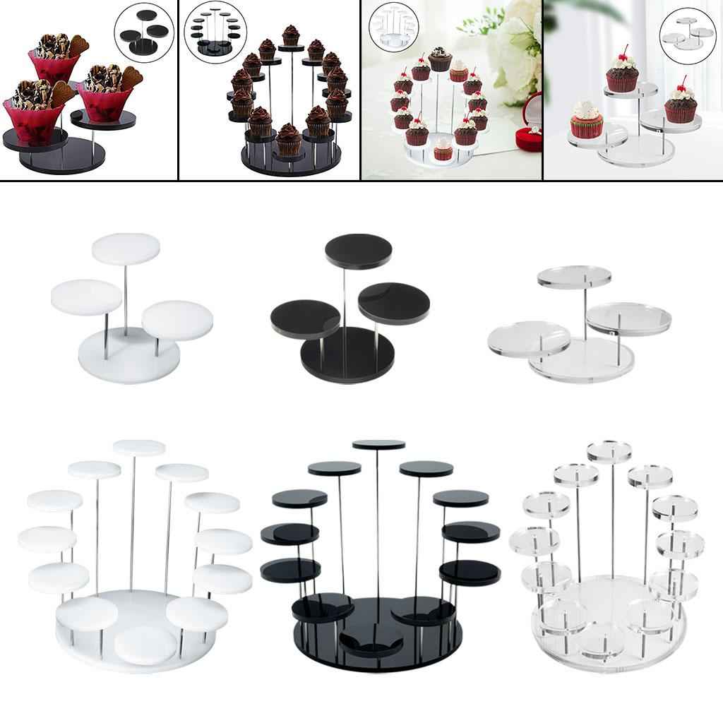 Round Cake Stand Cupcake Stand Reusable for Celebration Wedding Decoration Transparent S
