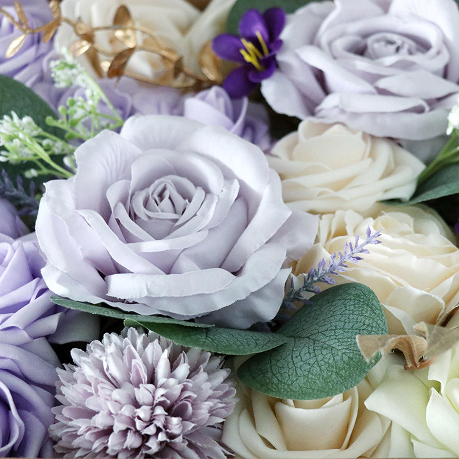 Artificial Flowers Box DIY with Stems Fake Flower for Wedding Decor Ornament