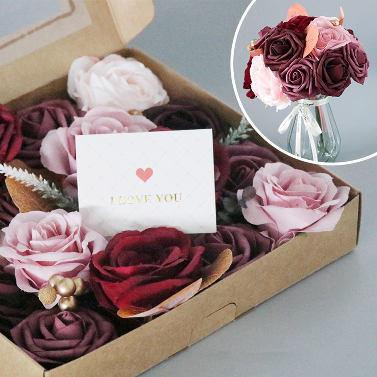 Artificial Flowers Box Arrangements DIY for Party Table Chair Ornament