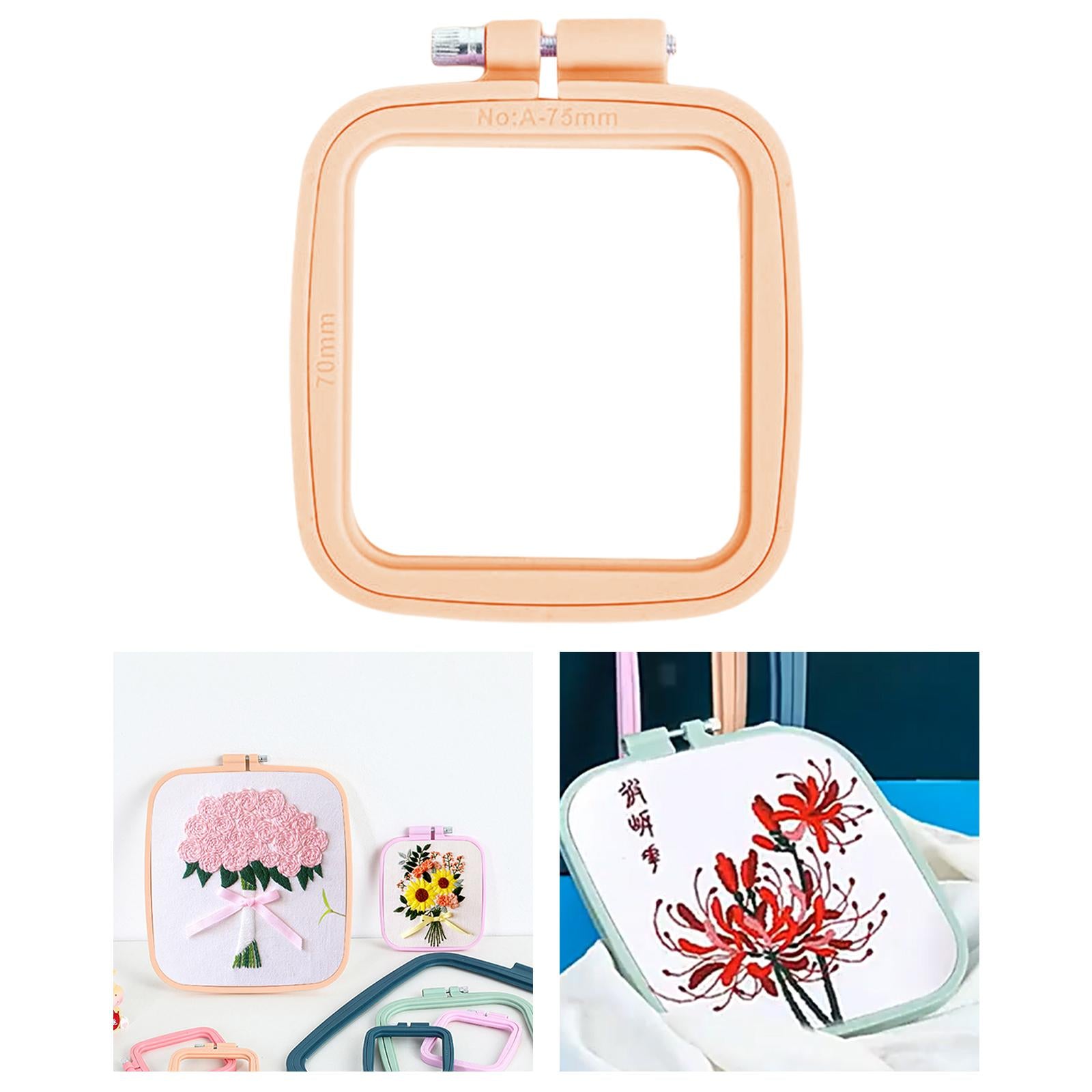 4xCross Stitch Embroidery Hoop Frame Smooth for Quilting Sewing Kids Adults beige yellow
