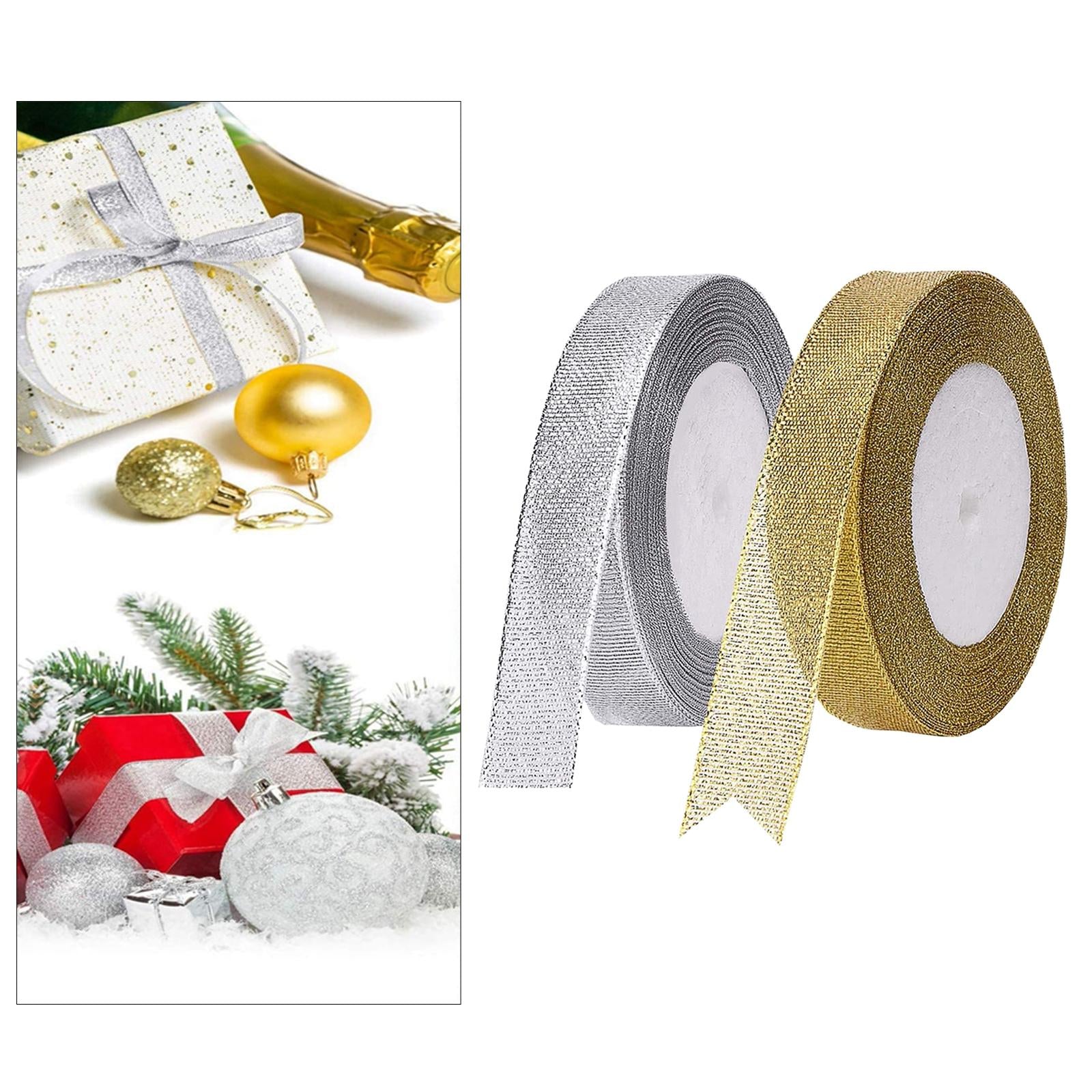 3xGlitter Ribbon 2cm Width Sewing Fabric Ribbon 25Yards for Birthday Wedding