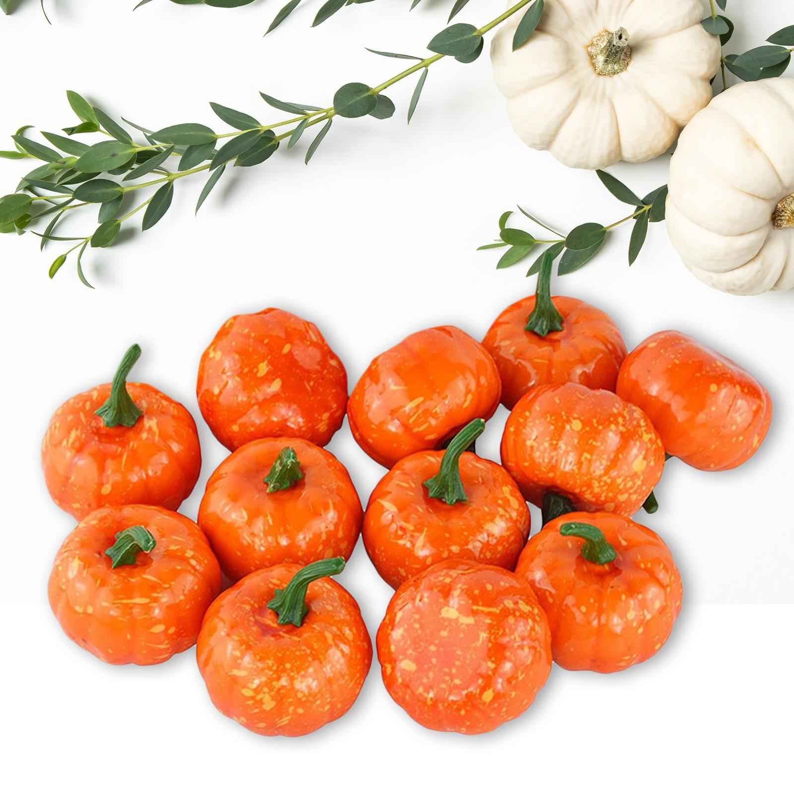 Artificial Pumpkin Fall Foam Crafts Halloween Christmas Autumn Holiday Decor 12Pcs 5.5cm