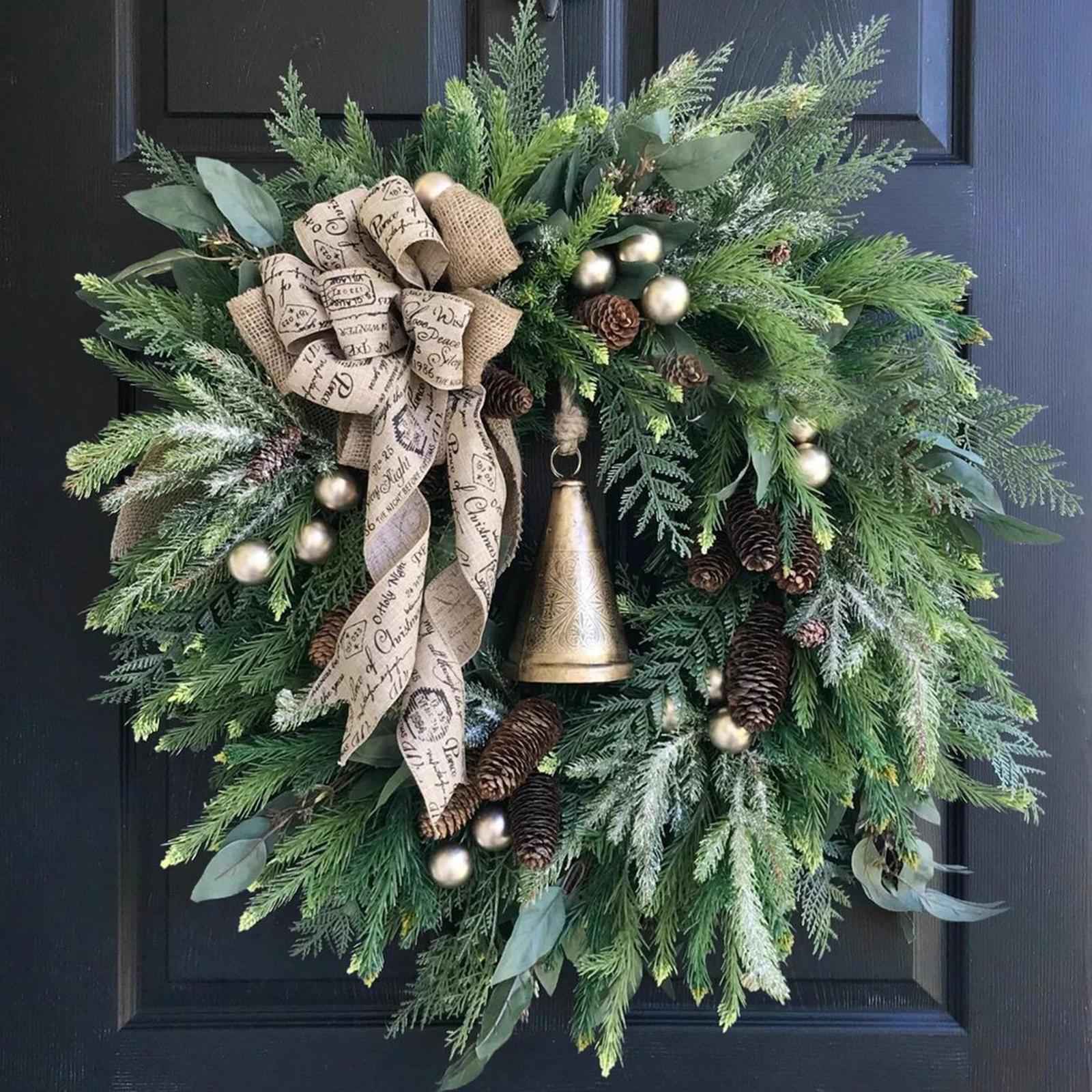 Artificial Flower Wreath Christmas Garland Hanging for Door Decoration