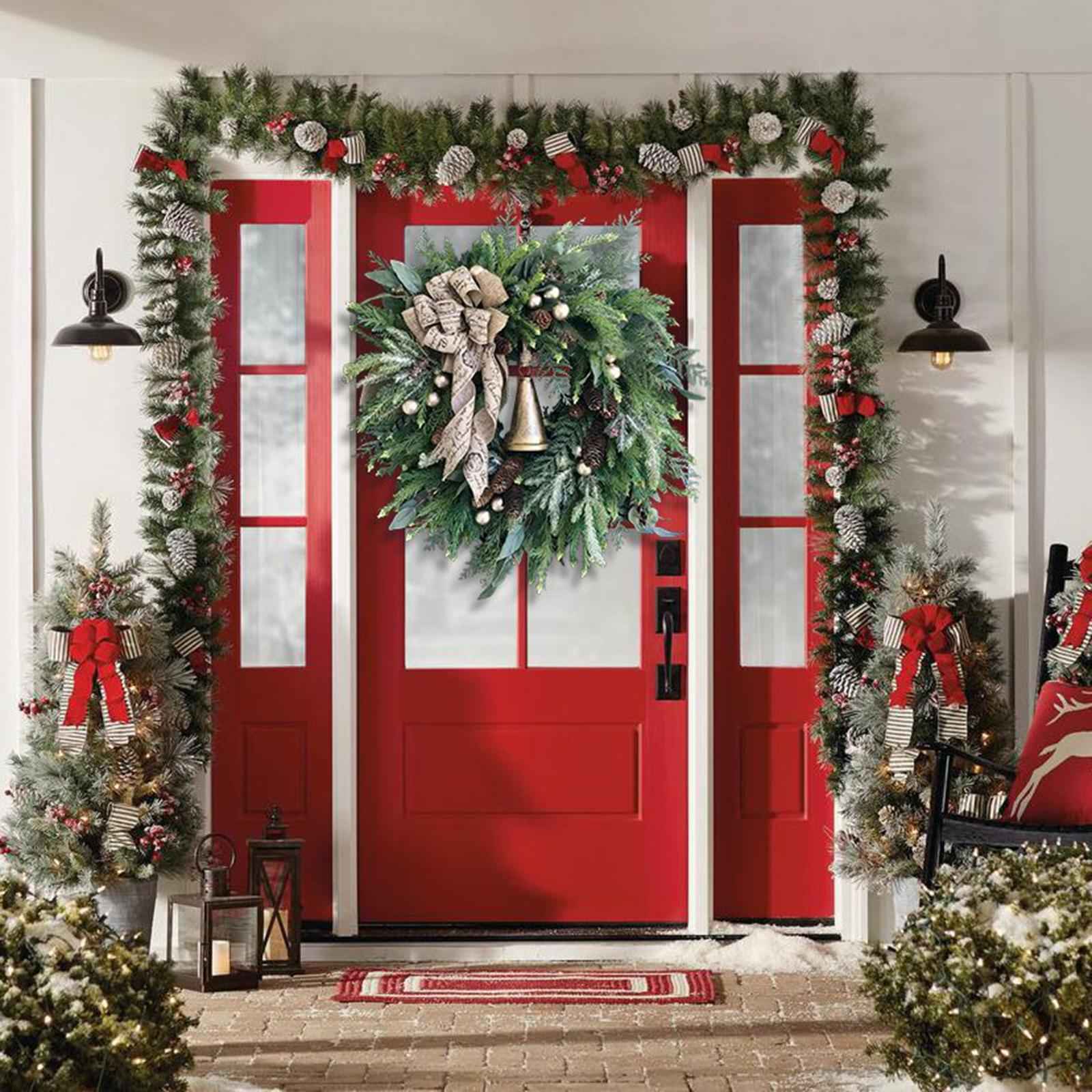 Artificial Flower Wreath Christmas Garland Hanging for Door Decoration