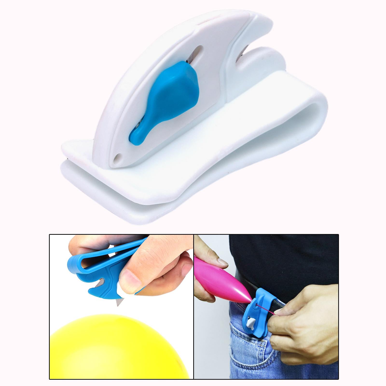 2xBalloon Ribbon Cutter Tool Package Opener for Animal Balloons Party Birthday White