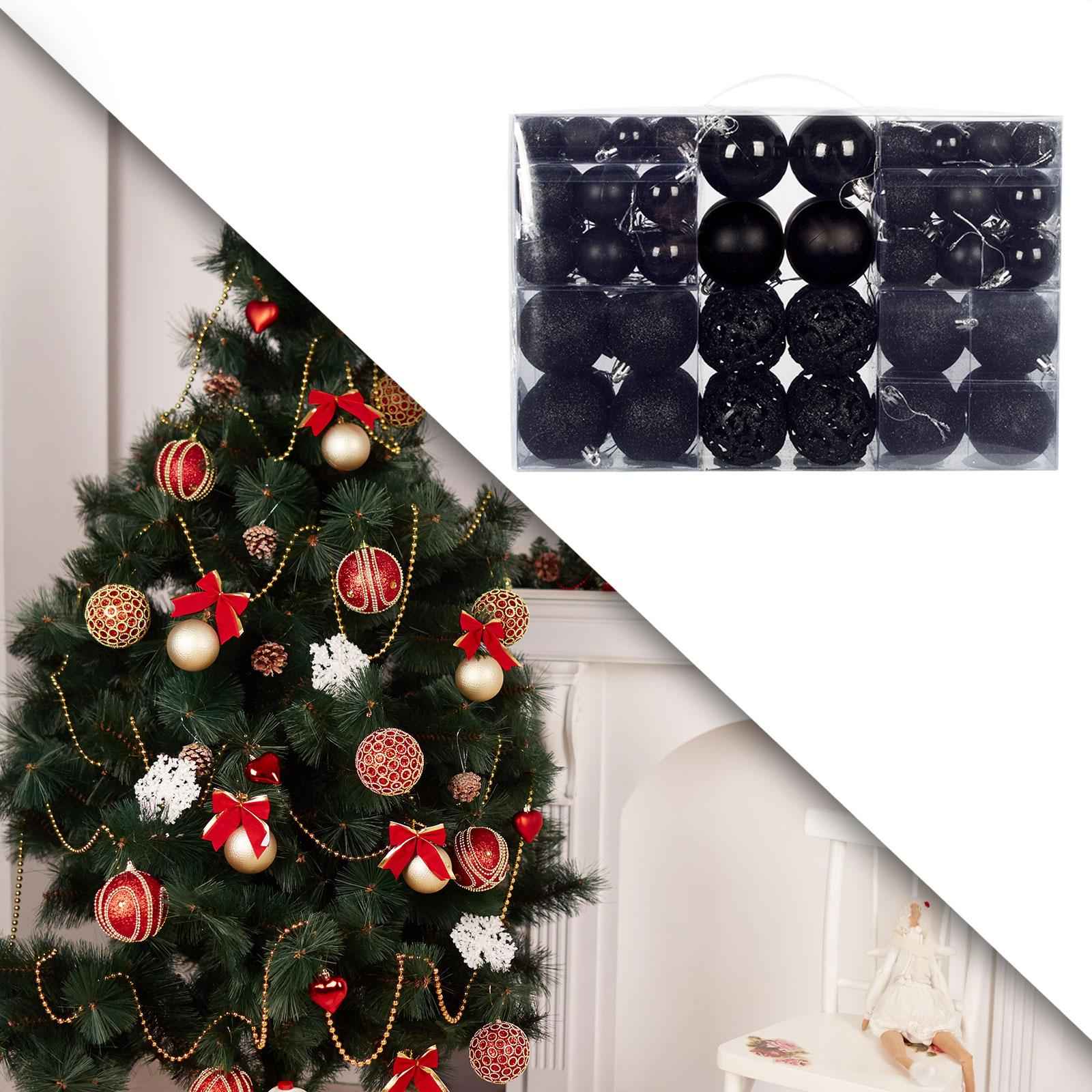 100Pcs Christmas Ball Ornaments Hanging Xmas for Anniversary Wedding Festive black