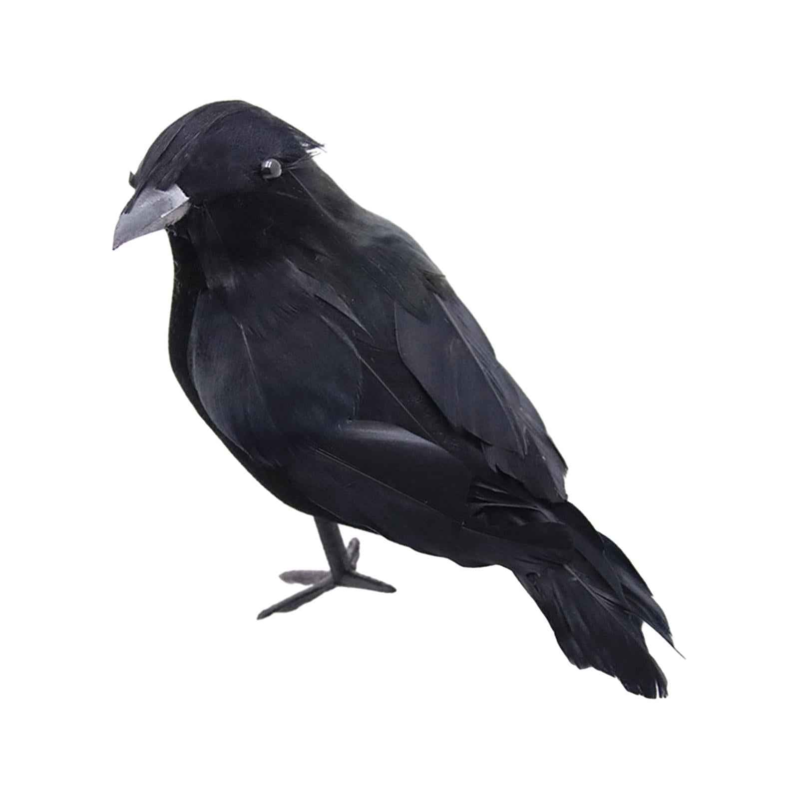Halloween Crows Realistic Black Feathered Crows for Fancy Costumes Yard Lawn Style B