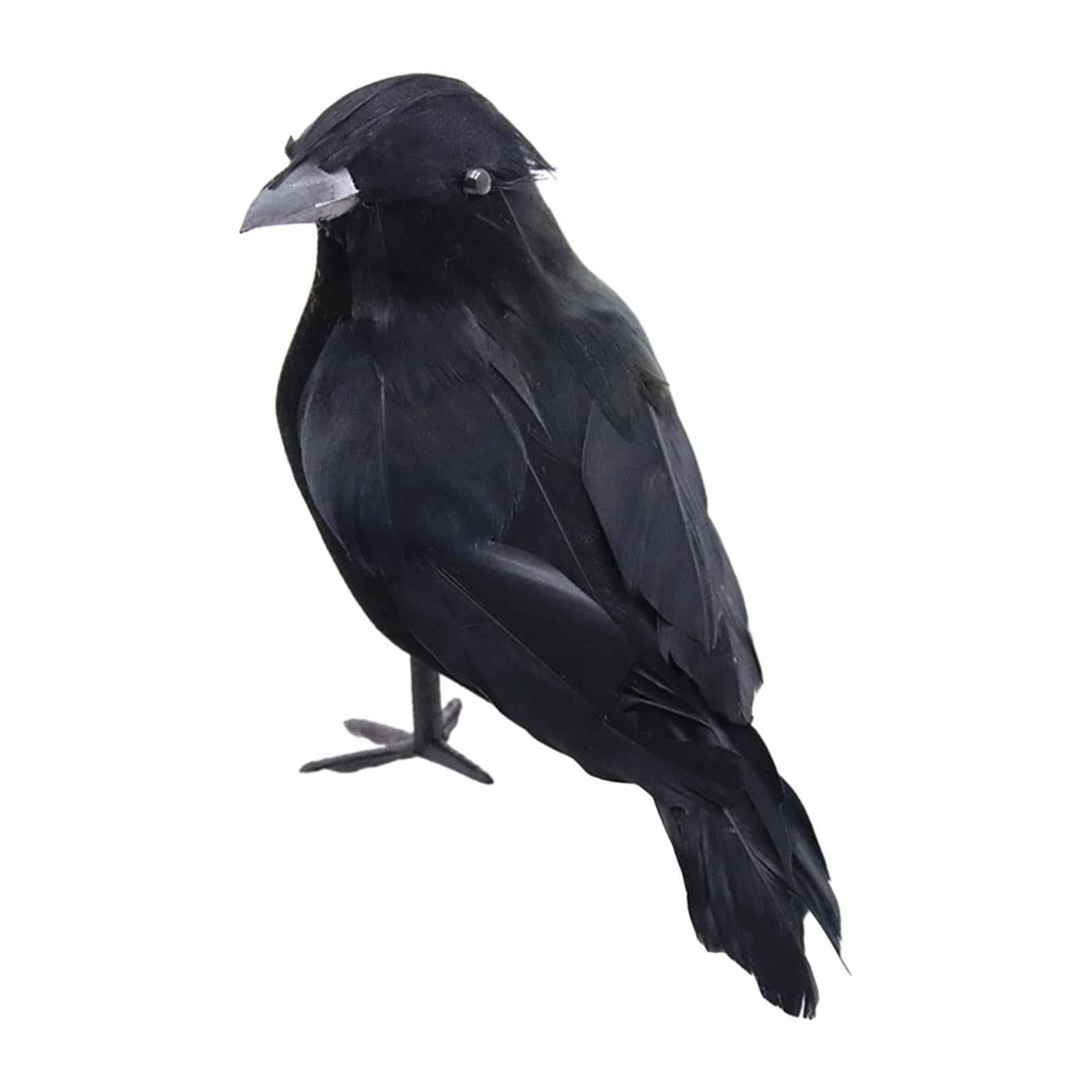 Halloween Crows Realistic Black Feathered Crows for Fancy Costumes Yard Lawn Style B