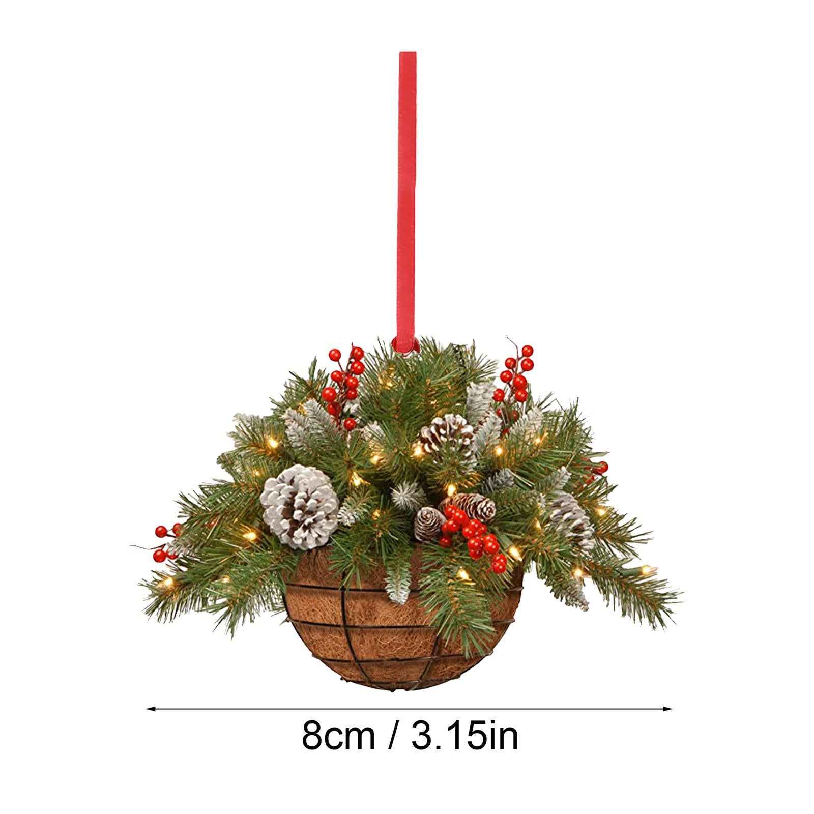Flower Basket Wreath Decor Spring Summer Wreath for Christmas Tree Home Wall Style E