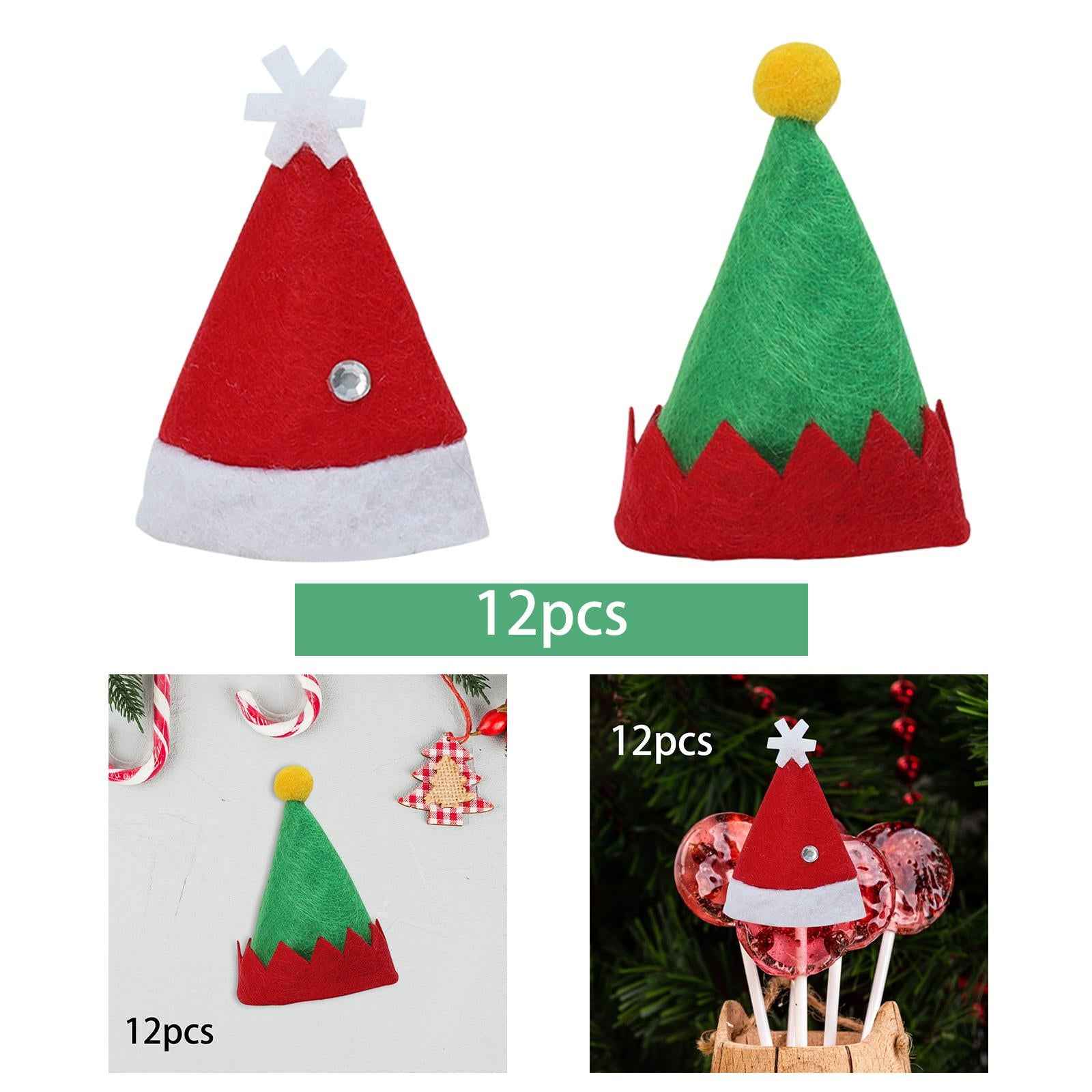 12x Christmas Hat Santa Claus Xmas Hat Cap for Adults Stage Performance Prom Red