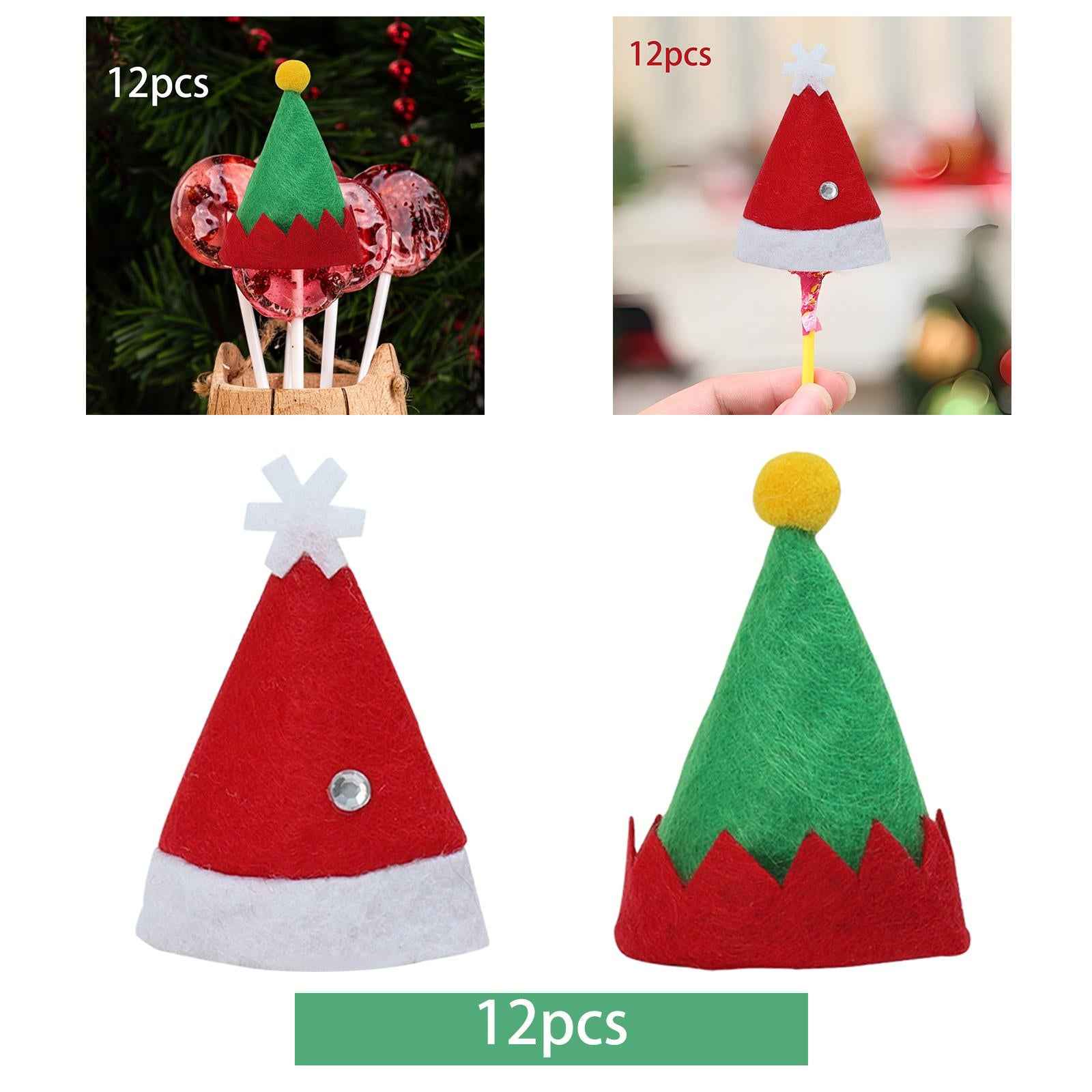 12x Christmas Hat Santa Claus Xmas Hat Cap for Adults Stage Performance Prom Red
