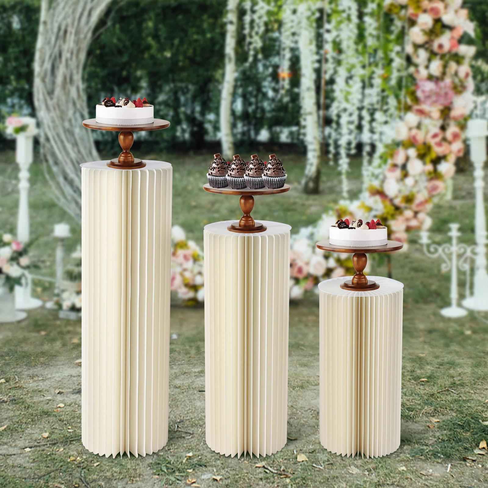 Cylinder Pedestal Stand Paper Columns for Festival Wedding Props Ceremonies