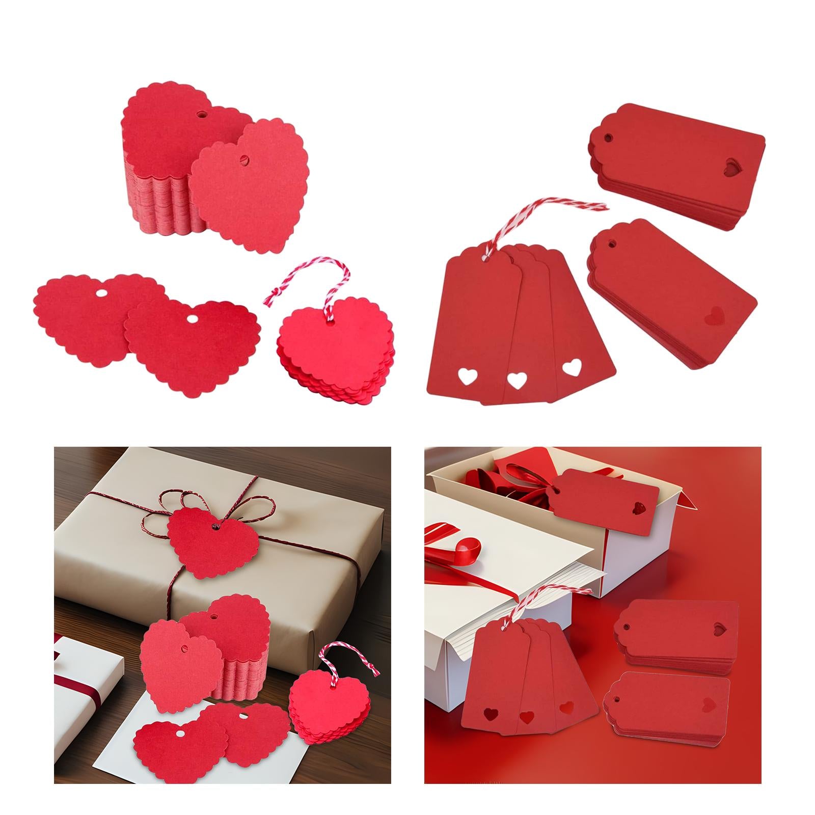 2x50Pcs Valentine's Day Gift Tags with String Art Crafts Heart Shaped Gift Tags