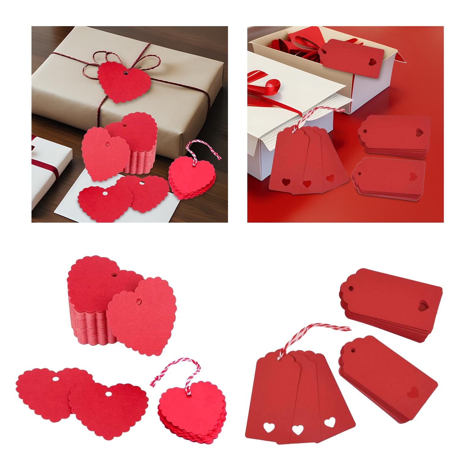 4x50Pcs Valentine's Day Gift Tags with String Art Crafts Heart Shaped Gift Tags